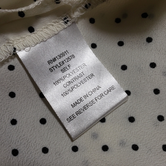 DANIEL RAINN Polka Dot sleeveless secretary blouse top SZ S - Picture 4 of 7